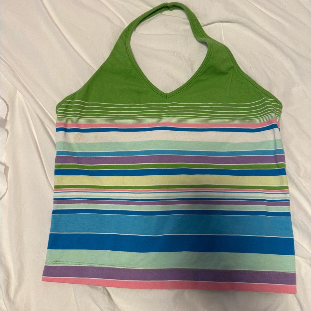 Old Navy Multicolor Striped Halter Top
